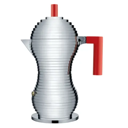 Alessi Алюминиевая турка кофеварка Pulcina на 6 чашек. Красный MDL02/6 R