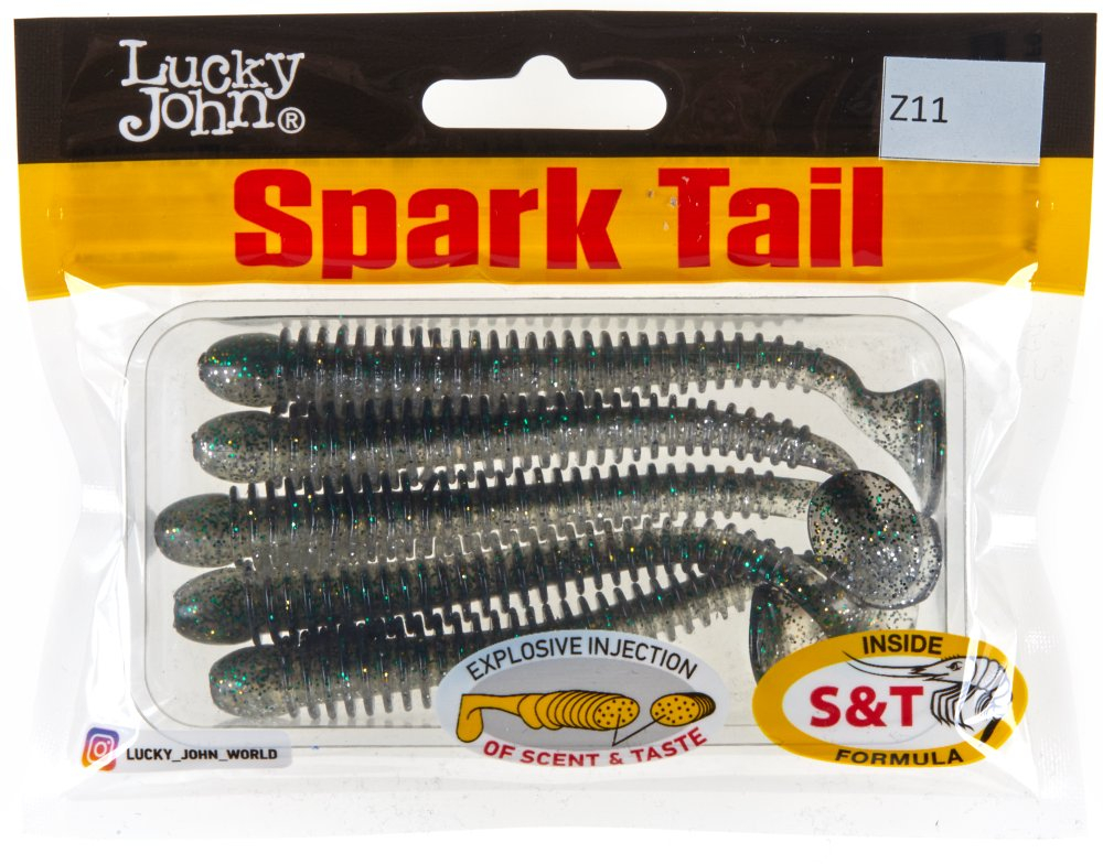Мягкая съедобная приманка LJ Pro Series Spark Tail 4,0 in (101 мм), цвет Z11, 5шт.