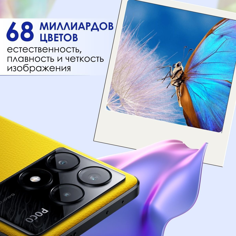 Смартфон Xiaomi POCO X6 Pro 5G 8/256 Gb, Yellow (желтый)