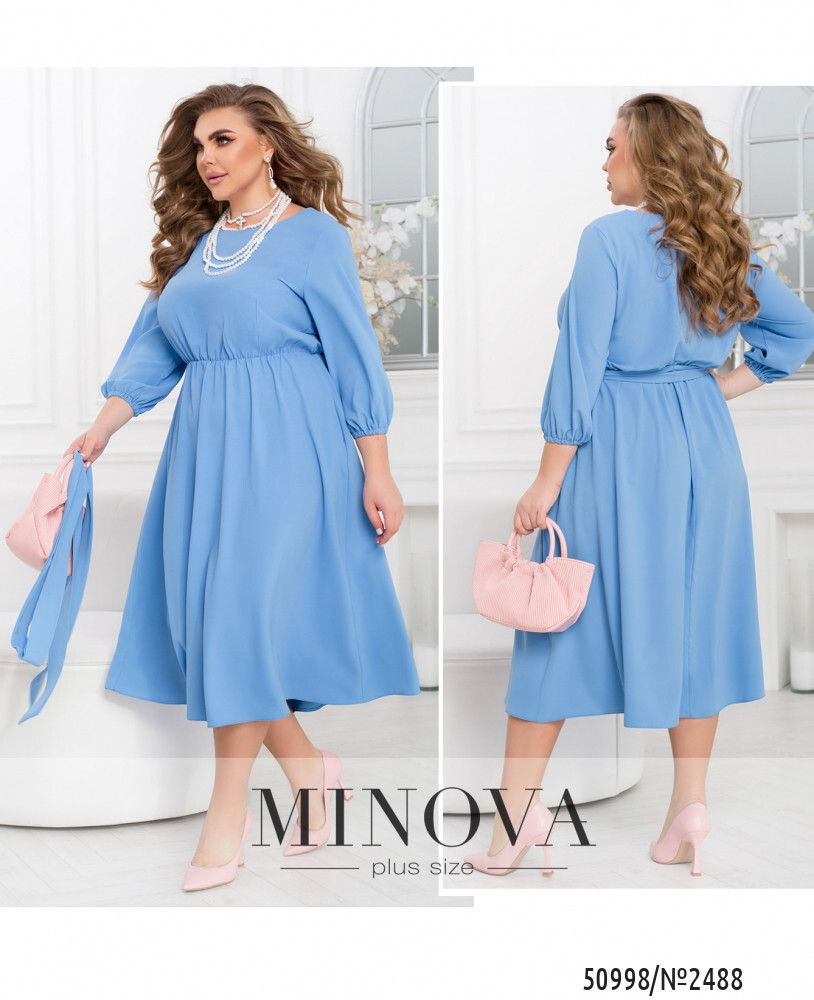 Платье 2488-голубой Minova Платье 2488-голубой Minova