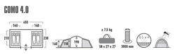 палатка High Peak Como 4 (серебристый) 10233