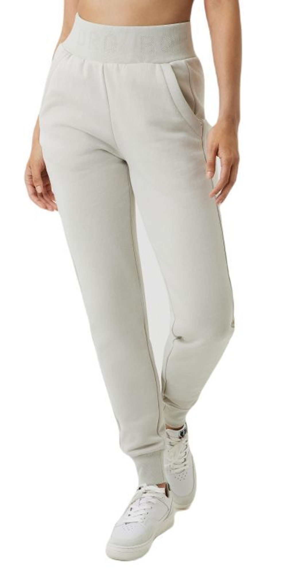 Женские теннисные брюки Björn Borg Sthlm High Waist Sweat Pants - Бежевый