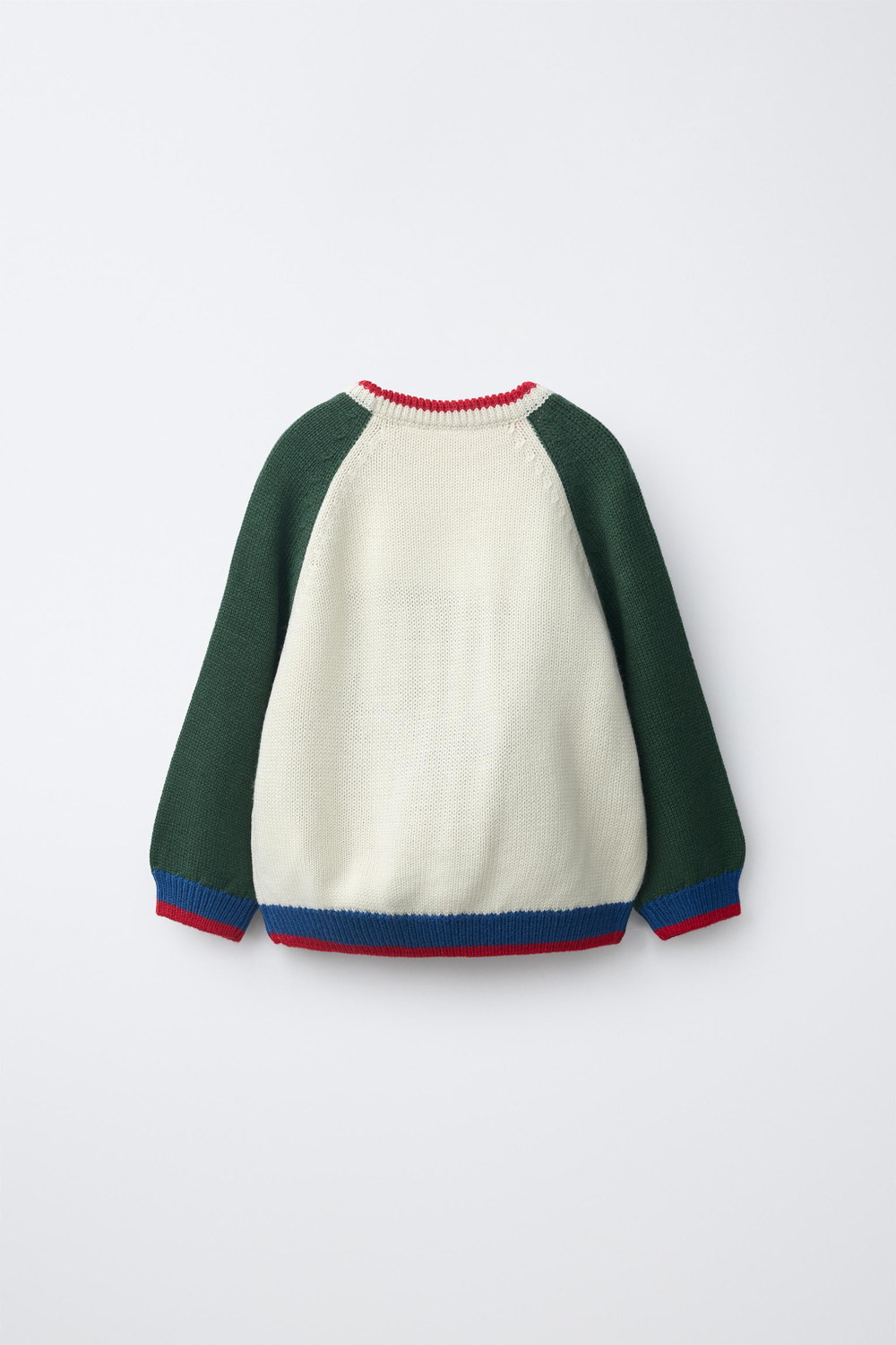 ZARA ДЖЕМПЕР С ВЫШИВКОЙ PLUTO И MICKEY MOUSE © DISNEY, ЗЕЛЕНЫЙ/ЭКРЮ
