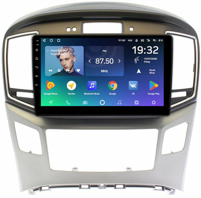 Магнитола для Hyundai H1, Grand Starex 2015-2022 (ШГУ монохром, авто с часами) - Teyes CC2 PLUS монитор 9" QLED, Android 10, Быстрая, SIM-слот