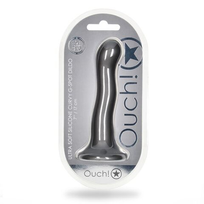 Серый фаллоимитатор Ultra Soft - 18 см. (Цвет: серый)