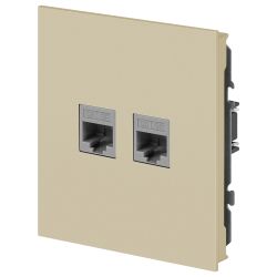 Розетка ЭРА Arktik 16-3108-04 информационная двойная 2XRJ45 шампань | Эра Arktik