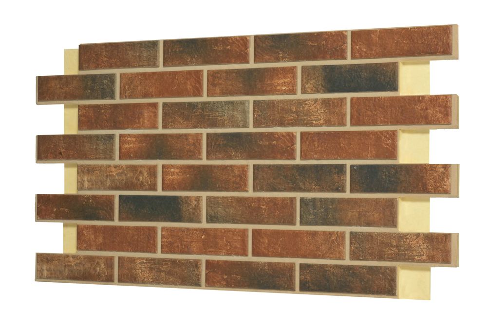 Клинкерная фасадная термопанель, плитка BestPoint Loft Brick Chili, ППУ (пенополиуретан), 1028x616 толщина 65 мм