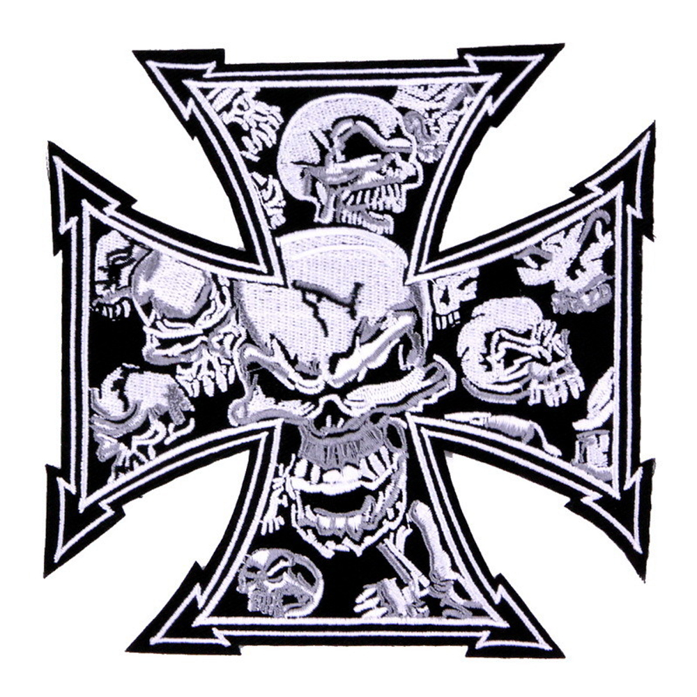 Нашивка Крест с черепами (145 х 145 мм )
