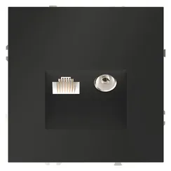 Розетка телевизионная TV+RJ45 кат. 6 Voltum S70 Черный VLS060708