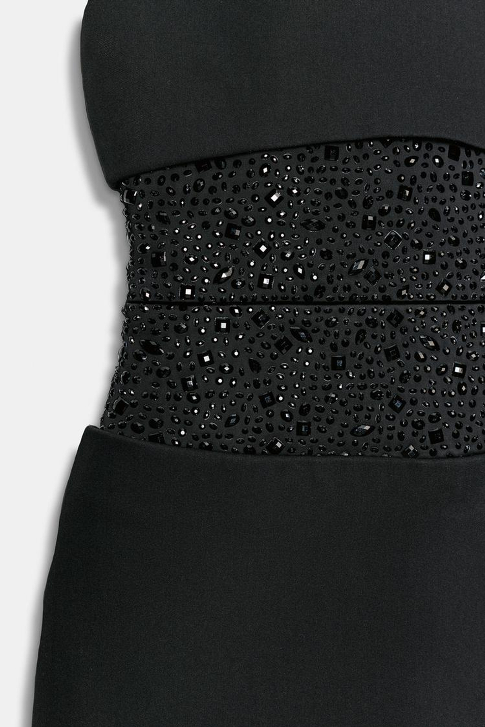 ZARA МИНИ-ПЛАТЬЕ С КОНТРАСТНОЙ ДЕТАЛЬЮ, ЧЕРНЫЙ