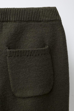ZARA ТРИКОТАЖНЫЕ БРЮКИ-ДЖОГГЕРЫ, ХАКИ