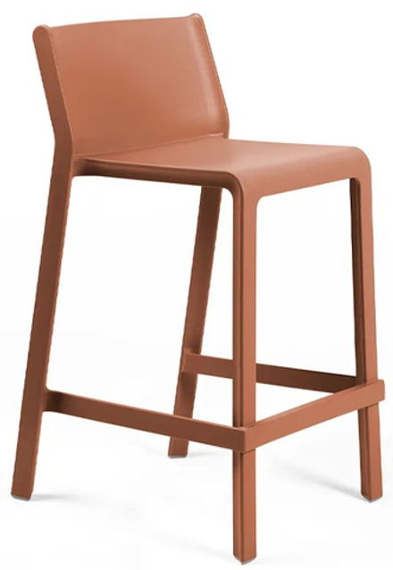 Стул пластиковый полубарный Nardi Trill Stool Mini, кирпичный
