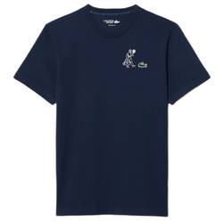 Теннисная футболка Lacoste Ultra Dry Printed - navy blue