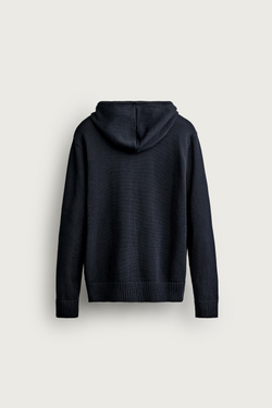 ZARA ХУДИ ИЗ 100% ХЛОПКОВОГО ТРИКОТАЖА, МОРСКОЙ СИНИЙ