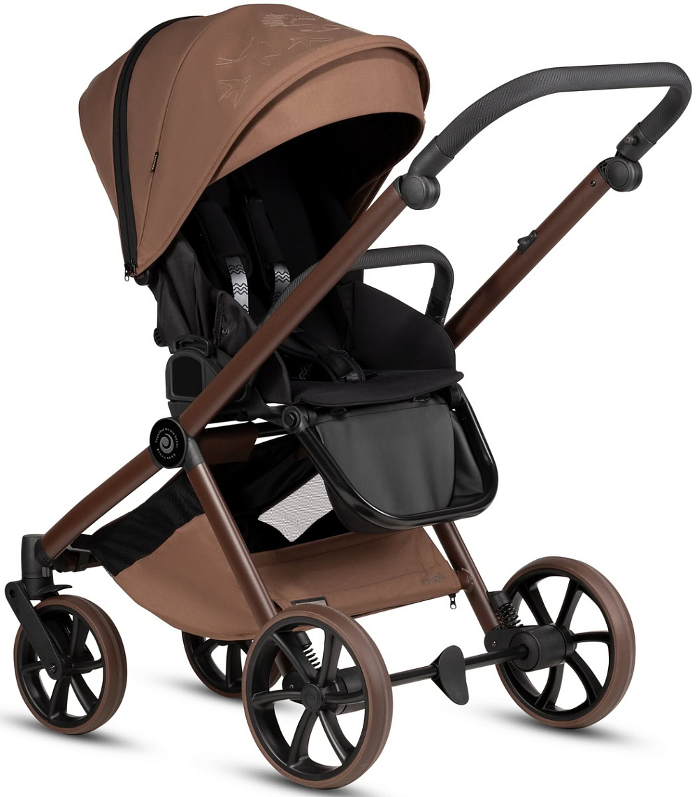 Детская коляска Tutis Mio 3 Plus Limited New 4 в 1 с автокреслом Beno Black и базой 1622016 Hoopoe Brown