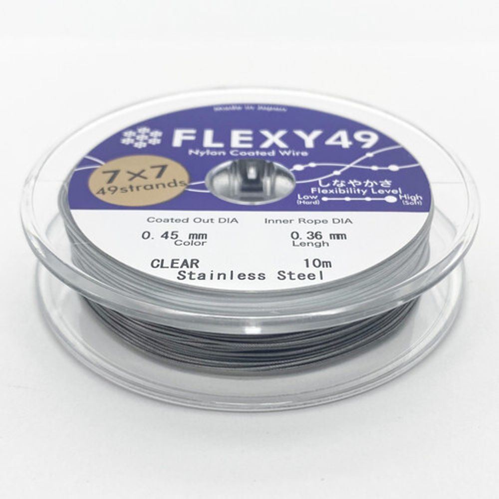 Ювелирный тросик Flexy 49, цвет серебро, толщина 0,45 мм, цена за 1 м Ювелирный тросик Flexy 49, цвет серебро, толщина 0,45 мм, цена за 1 м