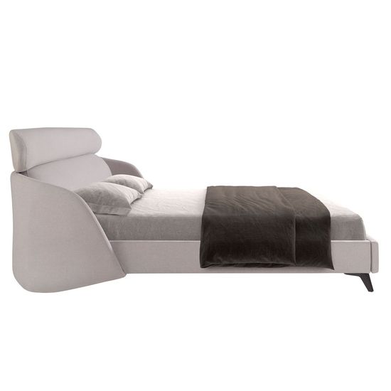 Кровать 7161/GC1725 Angel Cerda из светло-серой ткани 180 x 200 см