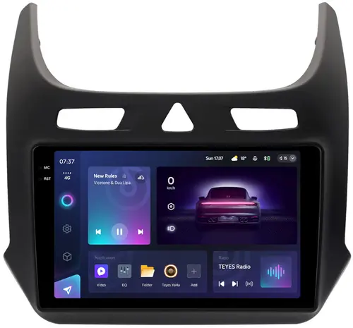 Магнитола для Chevrolet Cobalt 2011+, Ravon R4 (рамка черная матовая) - Teyes CC3-2K монитор 9.5" 2K QLED на Android 10, Быстрая, CarPlay, 4G SIM-слот
