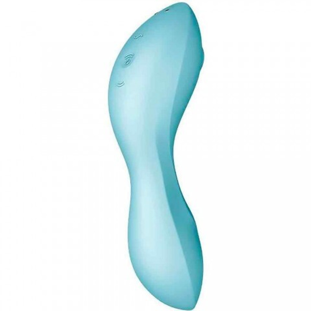 Вакуумный стимулятор с вибрацией Satisfyer Curvy Trinity 5+ голубой