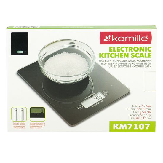 Весы кухонные электронные Kamille KM 7107 стеклянные