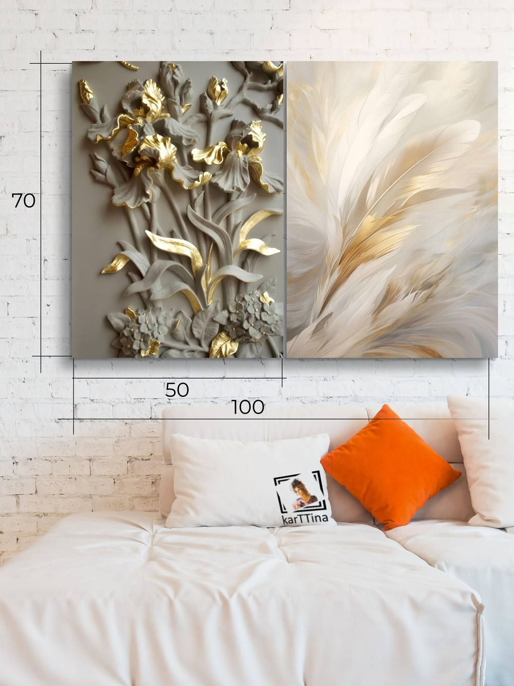 Картина Нежные штрихи, модульная, галерейная 50x70см 2шт.