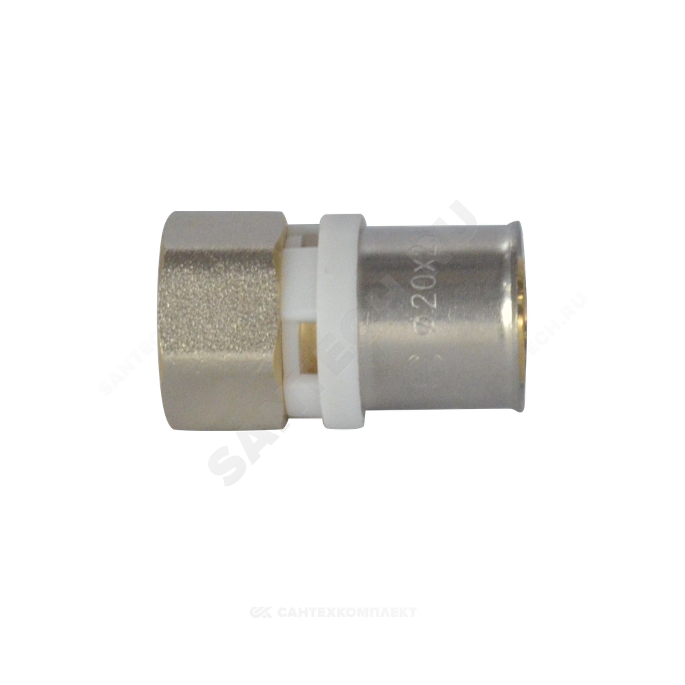 Муфта МП латунь никель пресс Дн 20х3/4" ВР ГОСТ 32415-2013 8002 Aquasfera 8002-04