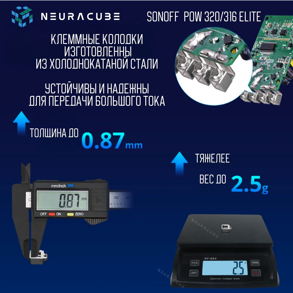 Умное WiFi Реле с контролем потребляемой мощности Sonoff POWR316D Elite, 16А/3500Ватт (Работает с Алисой)
