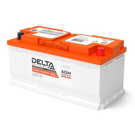 DELTA START MASTER 105 Ah AGM Delta Аккумулятор автомобильный герметичный свинцово-кислотный