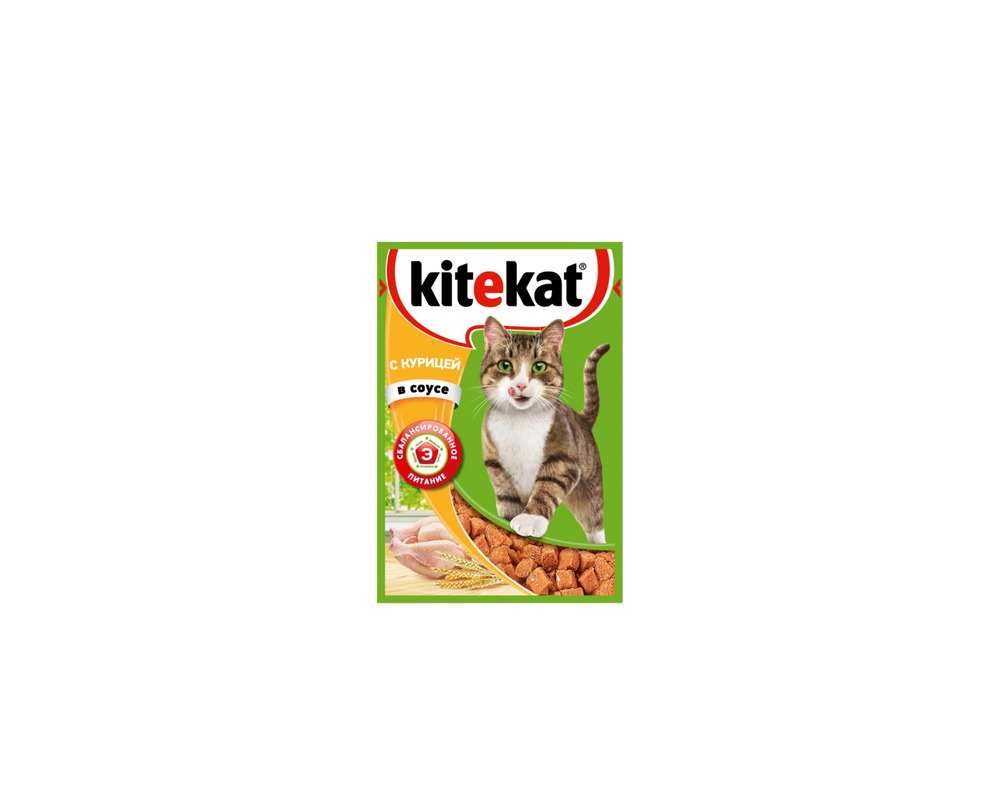Корм для кошек влажный Китекат пауч курица в соусе 85г
