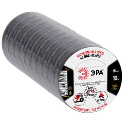 Изолента ЭРА ET1510BLACK ПВХ 15мм х 10м черная | Изолента