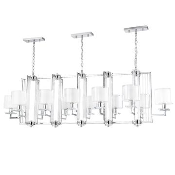 Подвесная люстра Е14 Nicolas SP12 L1600 Nickel/White никель Crystal Lux