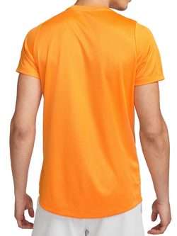 Футболка мужская теннисная Nike Court Dri-Fit Rafa Challenger Top - vivid orange/baltic blue/white
