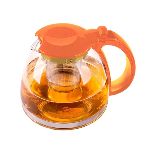 Чайник заварочный стекло, 0.7 л, с ситечком, Barouge, Orange, ВF-502, оранж