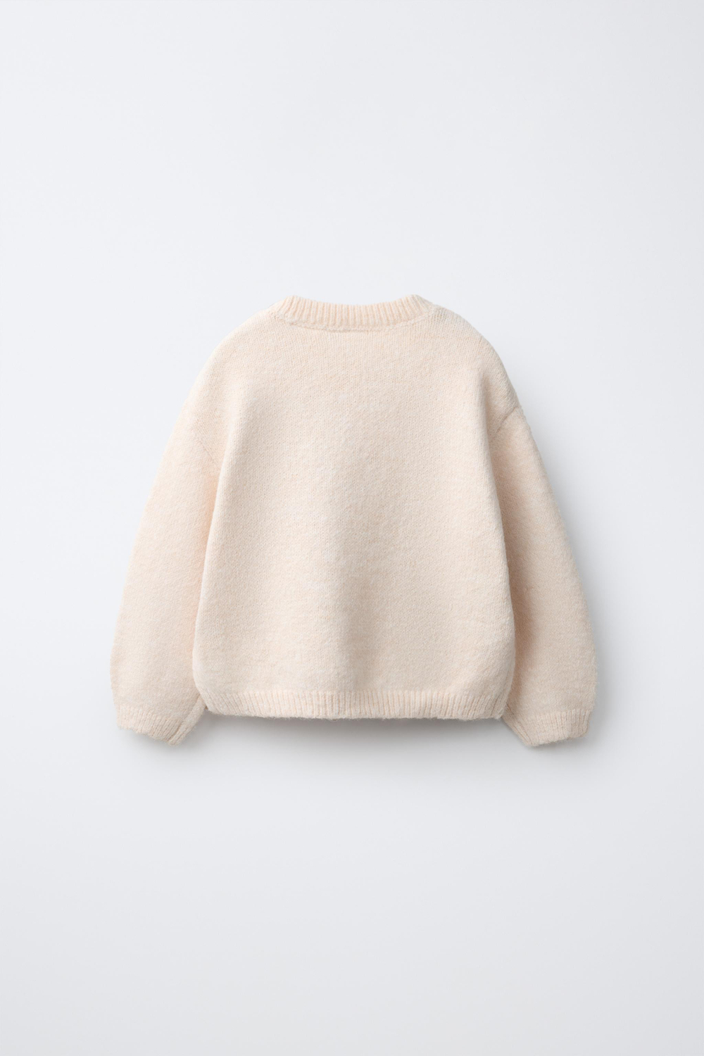 ZARA СВИТЕР С МЕДВЕДЯМИ И ЦВЕТАМИ, ЭКРЮ