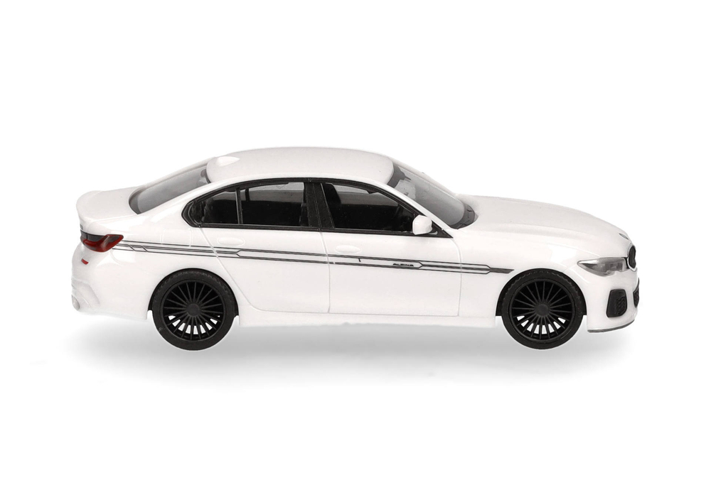 Автомобиль BMW Alpina B3 седан, белый, черный декор
