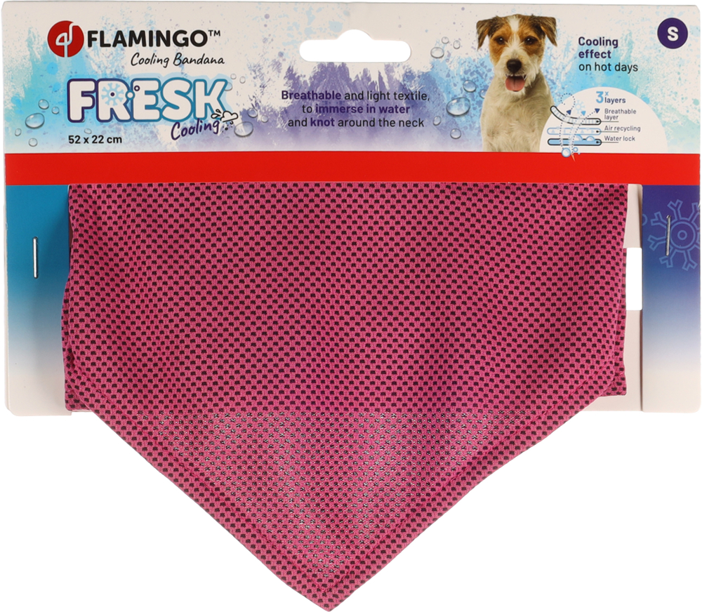 Охлаждающая бандана для собак S, 52 х 22 см, розовый, Flamingo