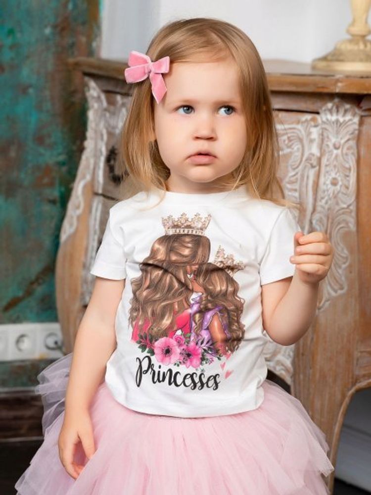 Футболка детская с принтом "Princesses" блондинки (Family look)