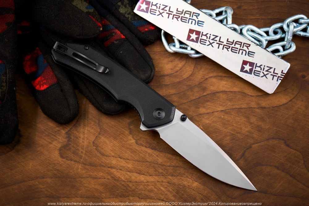 Нож Civivi Brazen C2102C сталь 14C28N Stonewashed Drop Point рукоять Black G10
