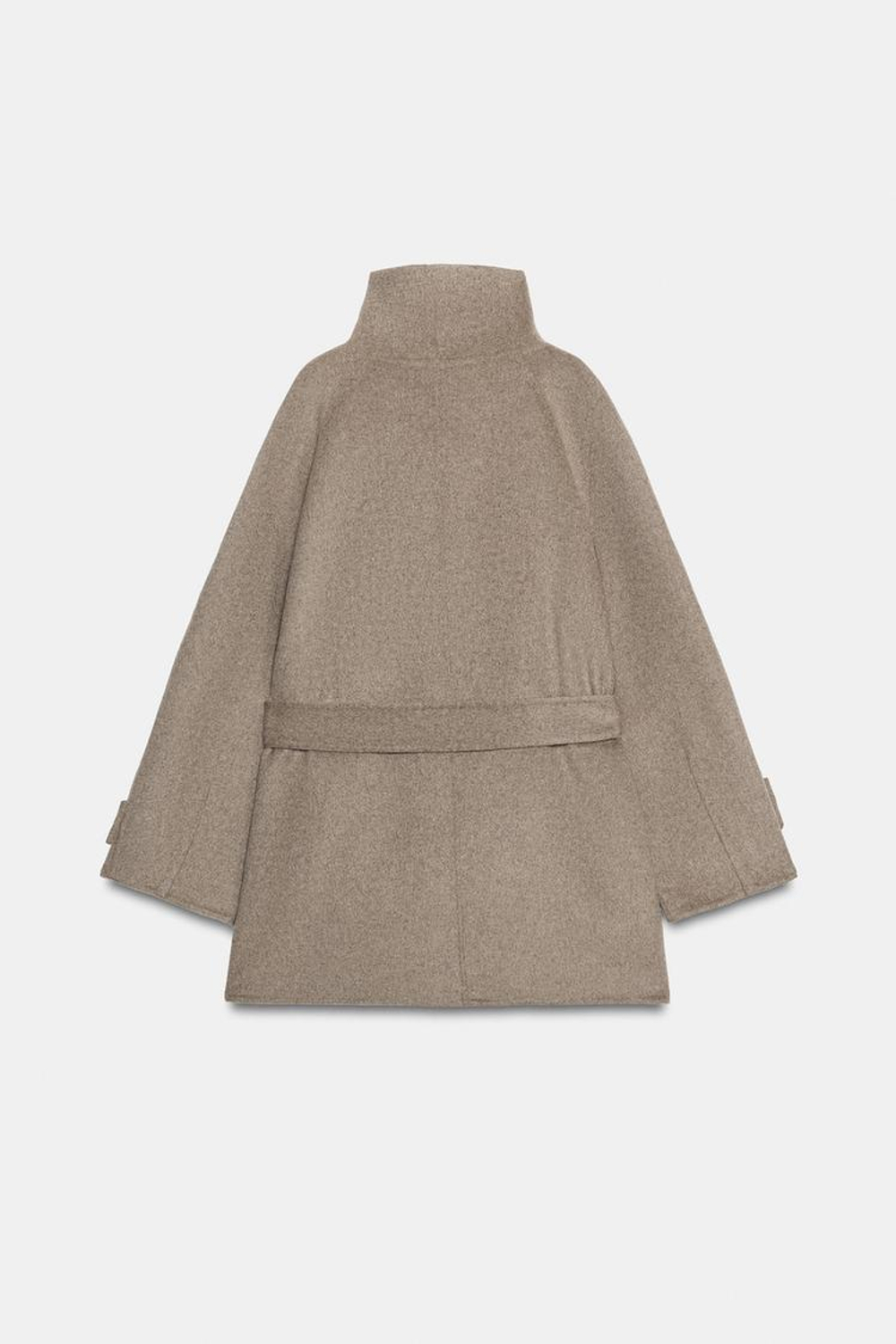 ZARA МЯГКАЯ ДВУБОРТНАЯ КУРТКА, СЕРО-КОРИЧНЕВЫЙ