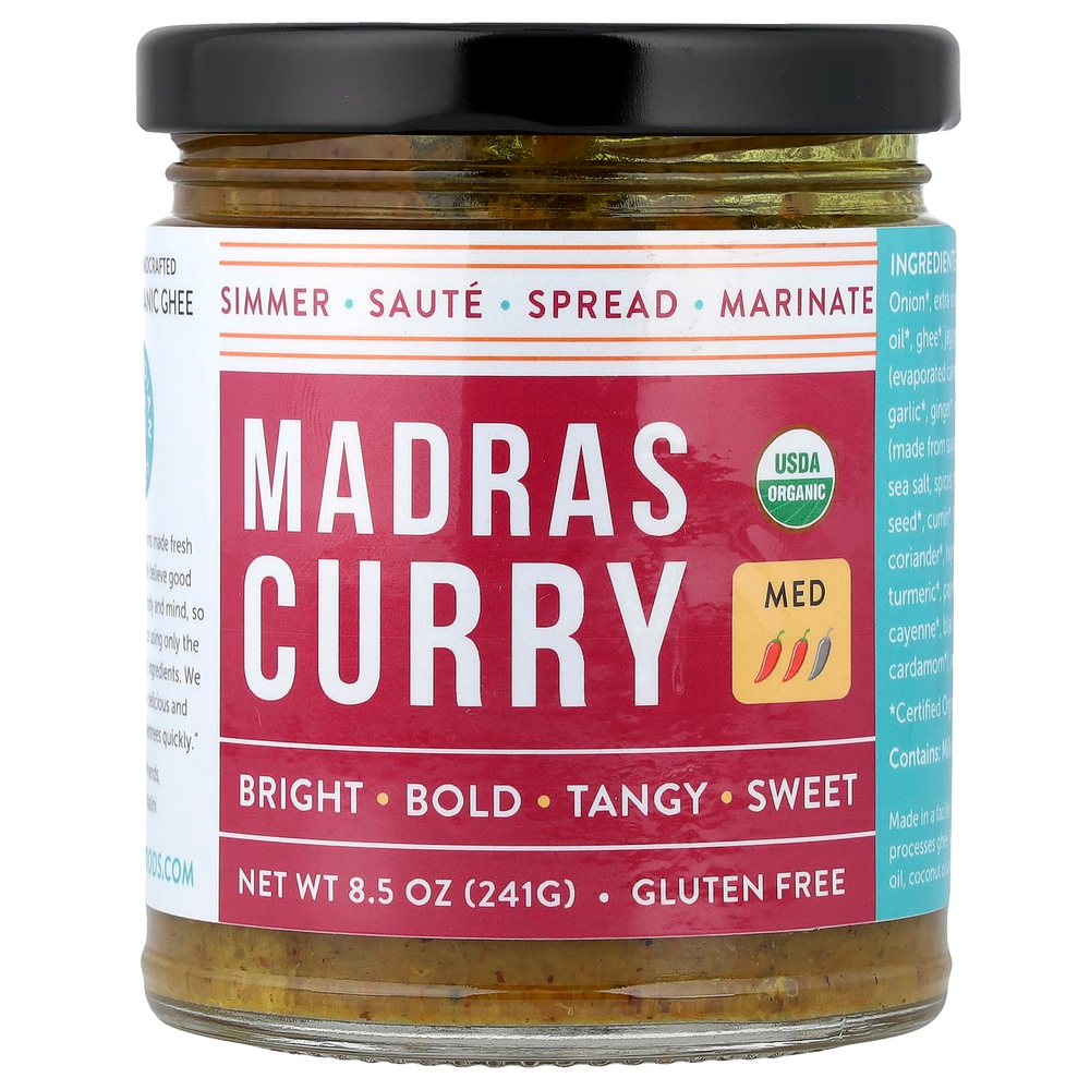 Pure Indian Foods, Мадрас карри, средний вкус, 241 г (8,5 унции)