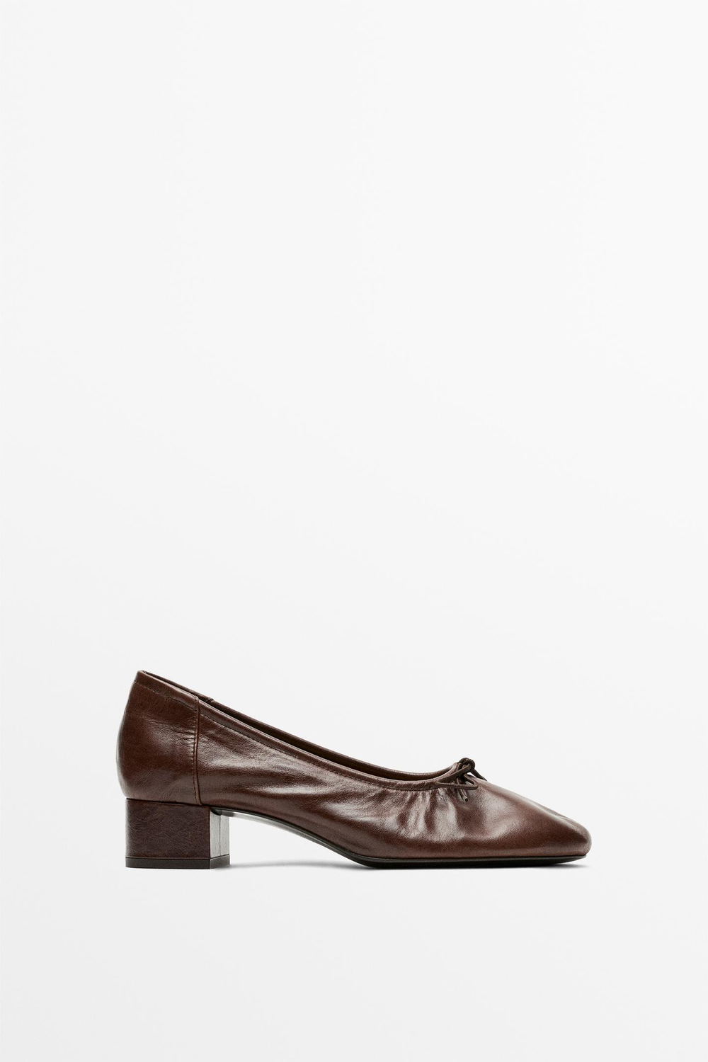 Massimo Dutti Балетки на каблуке, коричневый