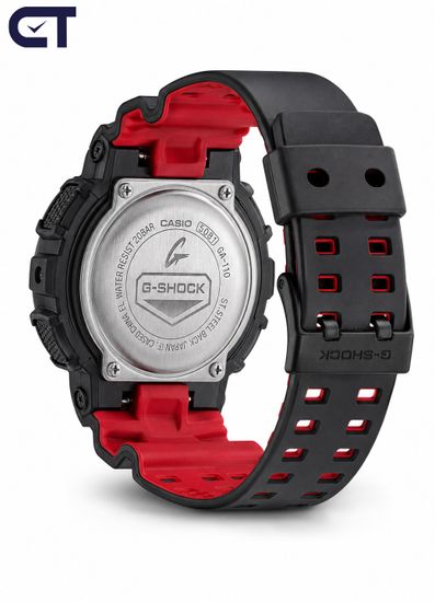 CASIO GA-110HR-1ADR G-SHOCK мужские наручные часы — контрастная чёрно-красная G-SHOCK с секундомером 1/1000 с