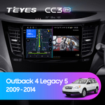 Teyes CC3 2K 9"для Subaru Outback, Legacy 2009-2014 (прав)