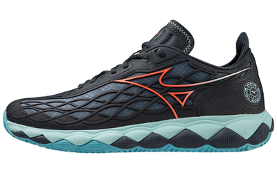 Мужские кроссовки теннисные Mizuno Wave Enforce Tour CC - collegiate blue/soleil/tanager turquoise