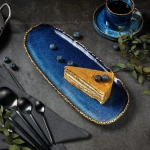 Блюдо овальное 35 см,фарфор,серия "Aqua Blue" P.L.