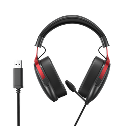 Проводные наушники полноразмерные игровые QCY Heroad VN200 PRO (черно-красные)