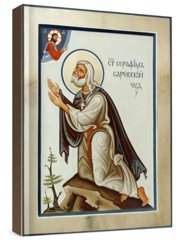 Серафим Саровский (рукописная икона)