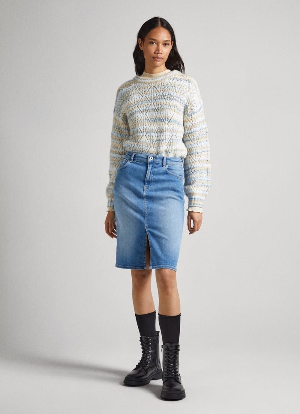 Джемпер женский PEPE JEANS STRIPED PERKINS COLLAR KNIT