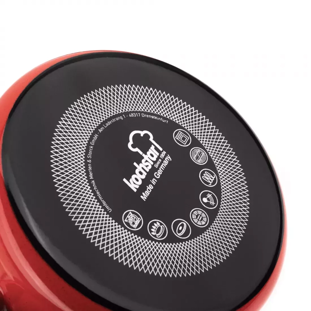 Кастрюля с крышкой 6.1л Kochstar Primus lava red