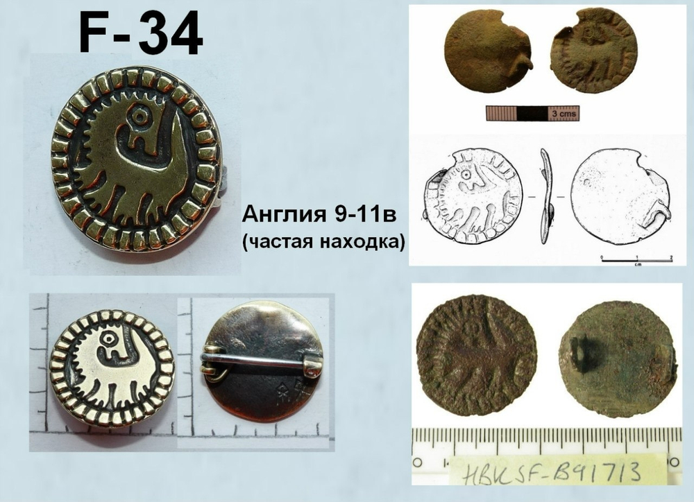 Фибула. Англия 9-11 в. (круглая)